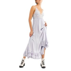 Free People One Adella Maxi Slip Dress in Stardust Large